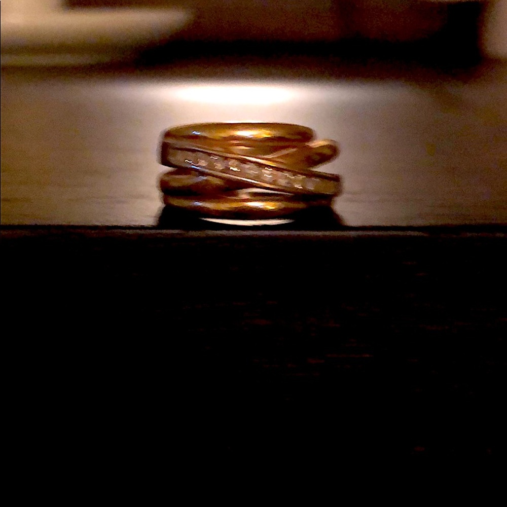 14K yellow gold diamond accent ring